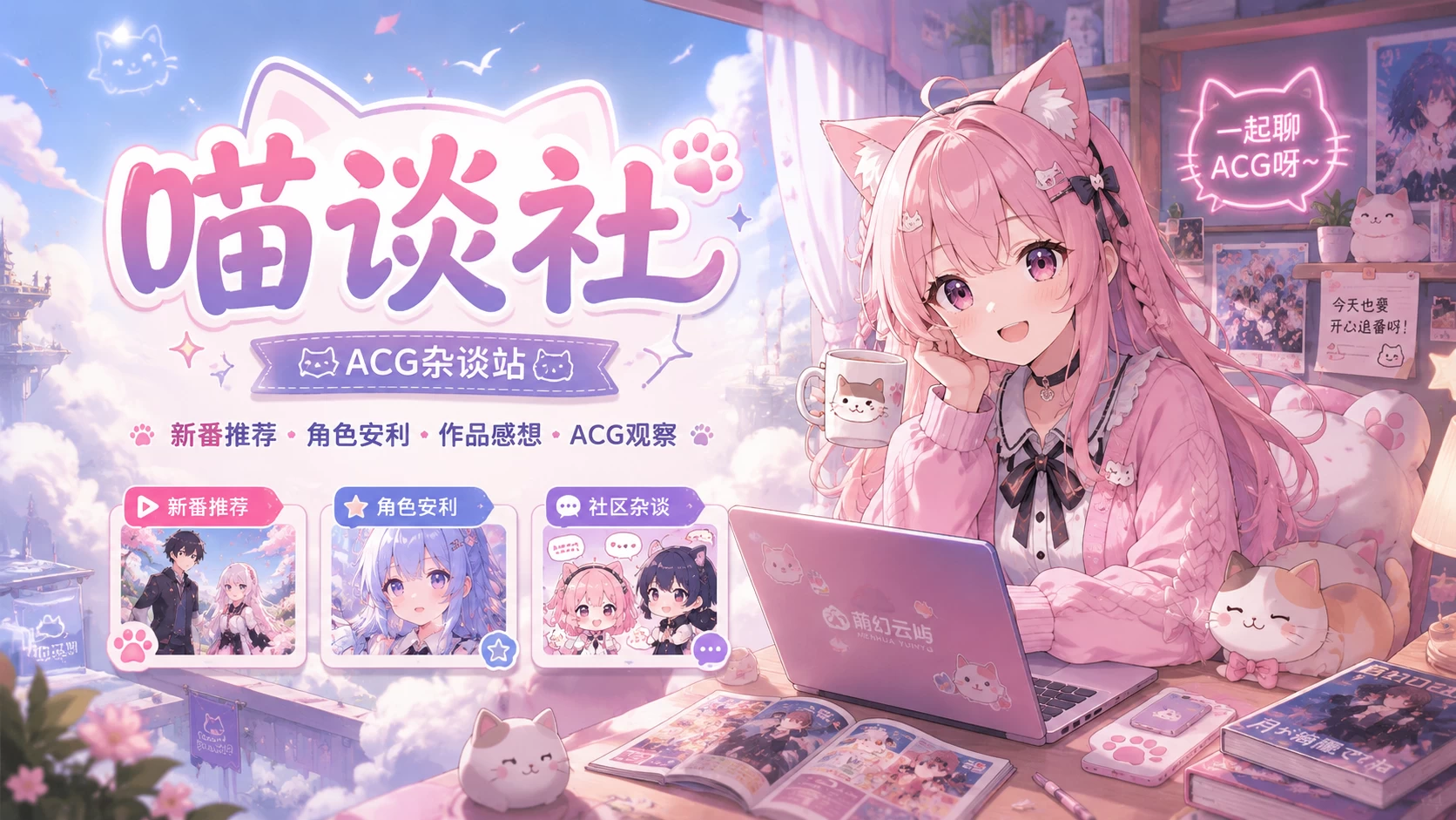 喵谈社开张啦:这里会聊什么?-萌幻云屿